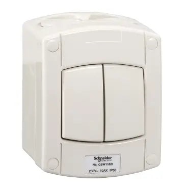 SCHNEIDER Kavacha Weatherproof 2 Gang 2 way 10AX switch