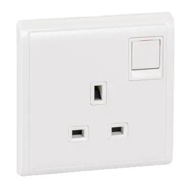SCHNEIDER 13A 250V 1 Gang Switched Socket White
