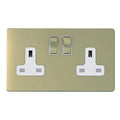SNOWLITE 13A 2 Gang Switch socket Double Pole Gold