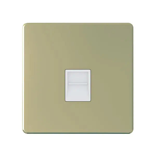 SNOWLITE Data Socket with Shutter 1 Way RJ 45 Gold