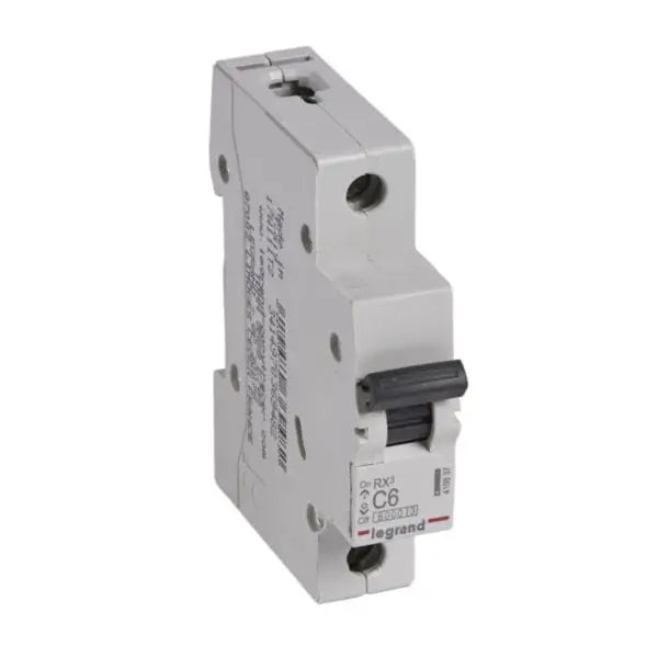 LEGRAND MCB RX 6000 - 1P 230/400V~ - 6A C curve - IP20 - DIN rail mount - Halogen-free