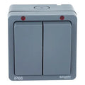 SCHNEIDER Lisse Weatherproof 2 Gang 2 way 10AX switch