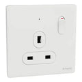 SCHNEIDER13A 250V 1 Gang Double Pole Switched Socket with LED Painted White