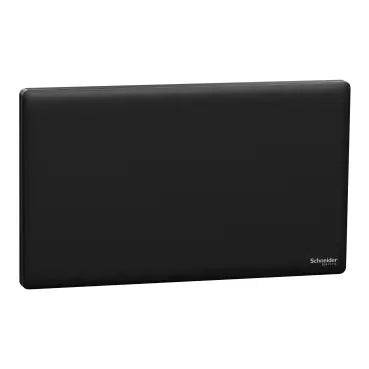 SCHNEIDER 2 Gang Blank Plate Jet Black
