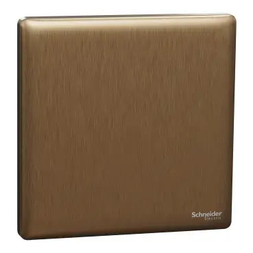SCHNEIDER 1 Gang Blank Plate Dark Bronze