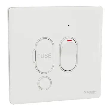 SCHNEIDER 13A 250V Switched Fused Connection Unit with Neon Painted White