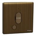 SCHNEIDER 13A 250V Fused Connection Unit with Neon Antique Brass