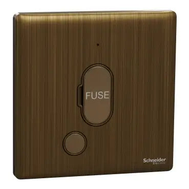 SCHNEIDER 13A 250V Fused Connection Unit with Neon Antique Brass
