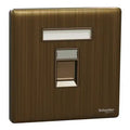 SCHNEIDER 1 Gang Tel Socket Antique Brass