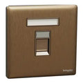 SCHNEIDER 1 Gang Tel Socket Dark Bronze