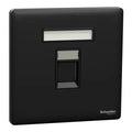 SCHNEIDER 1 Gang Tel Socket Jet Black