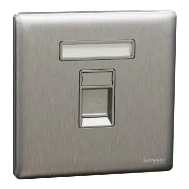 SCHNEIDER 1 Gang wall plate (without module) Stainless Steel