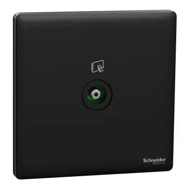 SCHNEIDER 1 Gang TV Socket Jet Black