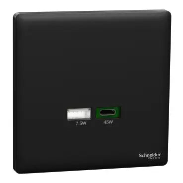 SCHNEIDER USB Charger USB A + USB C Jet Black