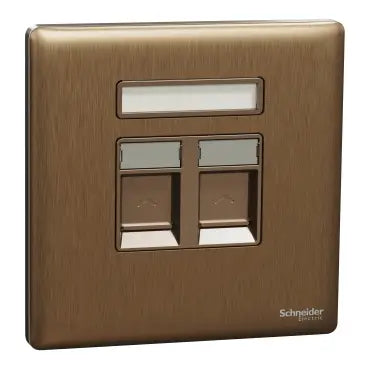 SCHNEIDER 2 Gang wall plate (without module) Dark Bronze