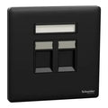 SCHNEIDER 2 Gang wall plate (without module) Jet Black