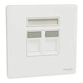 SCHNEIDER 2 Gang wall plate (without module) Painted White