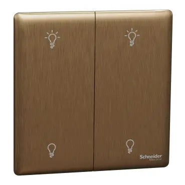 SCHNEIDER 250W 2 Gang dimmer Dark Bronze