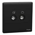SCHNEIDER 2 Gang TV Master/FM Socket Jet Black