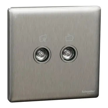SCHNEIDER 2 Gang TV Master/FM Socket Stainless Steel