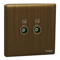 SCHNEIDER 2 Gang TV Socket Antique Brass