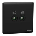SCHNEIDER 2 Gang TV Socket Jet Black