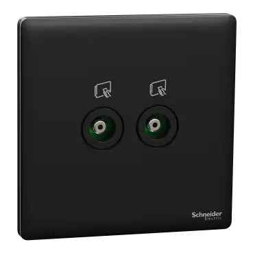 SCHNEIDER 2 Gang TV Socket Jet Black