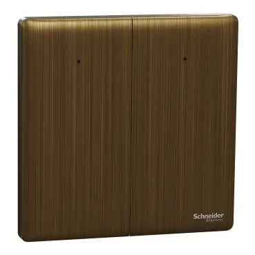 SCHNEIDER 16AX/20A 250V 2 Gang 1 Way Switch with LED Light Antique Brass