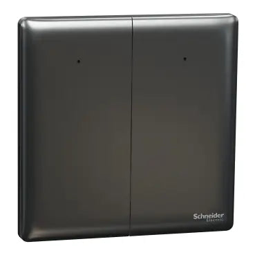 SCHNEIDER 16AX/20A 250V 2 Gang 2 Way Switch with LED Light Dark Grey