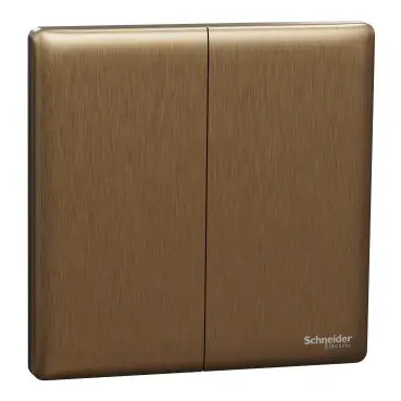 SCHNEIDER 10A 250V 2 Gang Press Switch Dark Bronze