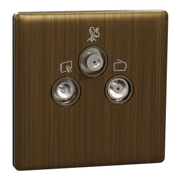 SCHNEIDER SMATV socket Antique Brass