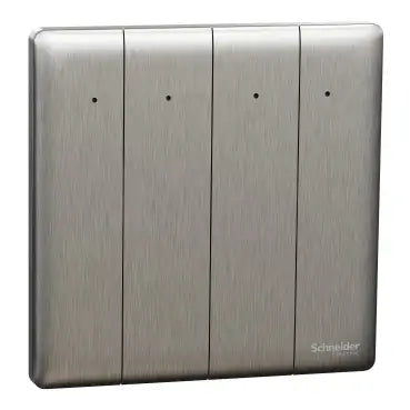SCHNEIDER 10AX 250V 4 Gang 2 Way Switch with LED Light  Stainless Steel