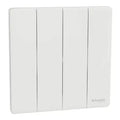 SCHNEIDER 10AX 250V 4 Gang 1 Way Switch Painted White