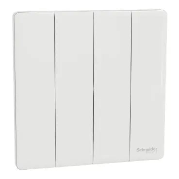 SCHNEIDER 10AX 250V 4 Gang 1 Way Switch Painted White