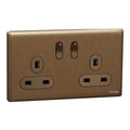SCHNEIDER 13A 250V Twin Gang Switched Socket  Dark Bronze