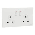 SCHNEIDER 13A 250V Twin Gang Switched Socket Painted White