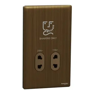 SCHNEIDER Shaver Socket 115/240V Antique Brass