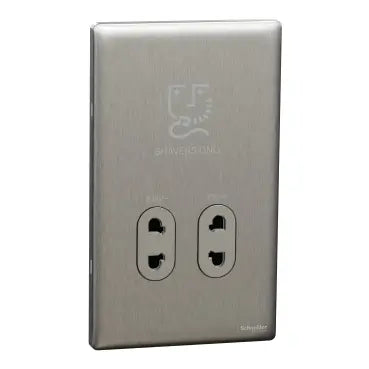 SCHNEIDER Shaver Socket 115/240V Stainless Steel