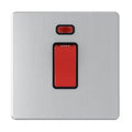 SNOWLITE 1 Gang Double Pole Silver Switch with Neon 3X3 45A