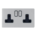 SNOWLITE 13A 2 Gang Silver Switch socket Double  Pole