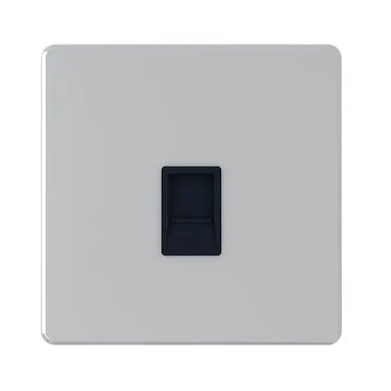 SNOWLITE Data Socket with Shutter 1 Way RJ 45 Silver