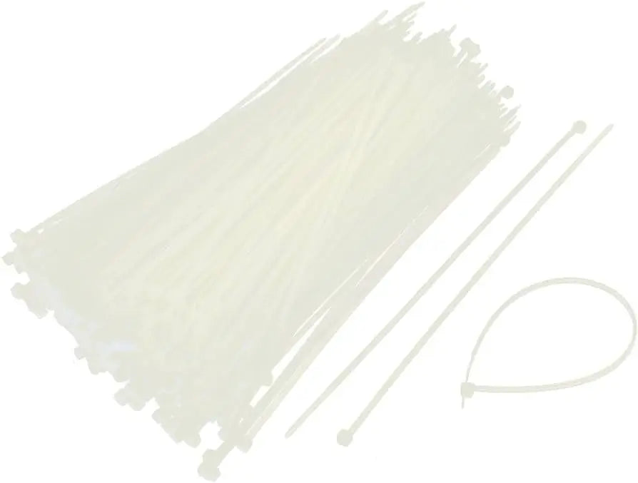 VOLT  Cable Tie (200mm x 3.6mm)Pack of 100, Nylon Zip Ties, Self Locking Mechanism, Black/ White