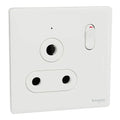 SCHNEIDER 15A 250V 1 Gang 3 Round Pin Switched Socket with LED Painted White
