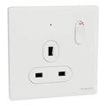 SCHNEIDER 13A 250V 1 Gang Switched Socket with LED Painted White