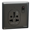 SCHNEIDER 16A 1 Gang International socket Dark Grey