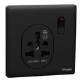 SCHNEIDER 16A 1 Gang International socket Jet Black