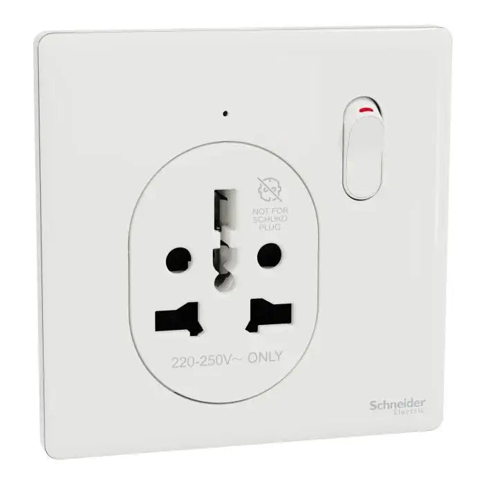 SCHNEIDER 16A 1 Gang International socket Painted White