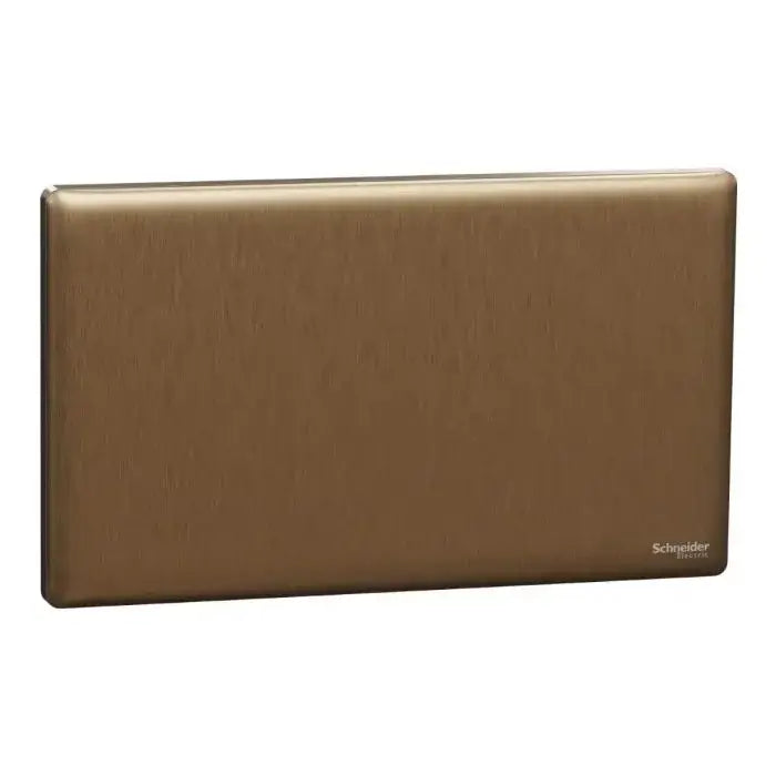 SCHNEIDER 2 Gang Blank Plate Dark Bronze