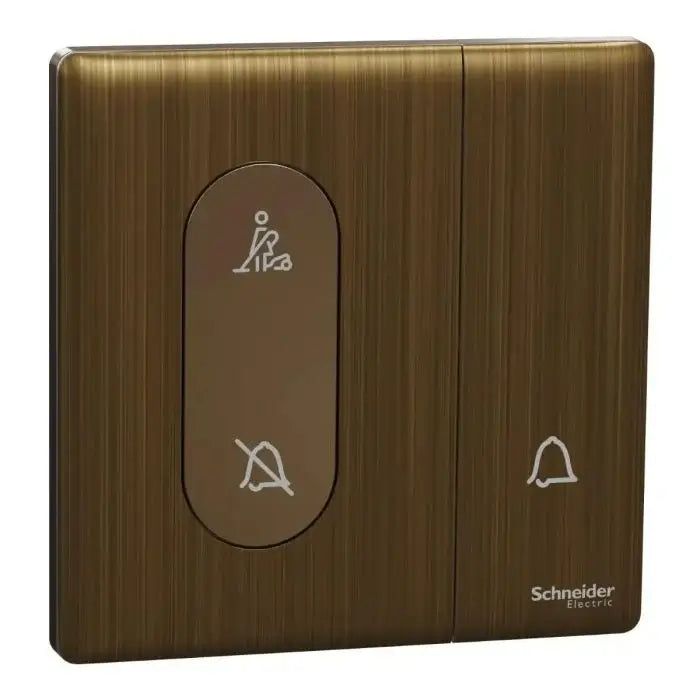 SCHNEIDER 1 Gang Bell Switch Antique Brass