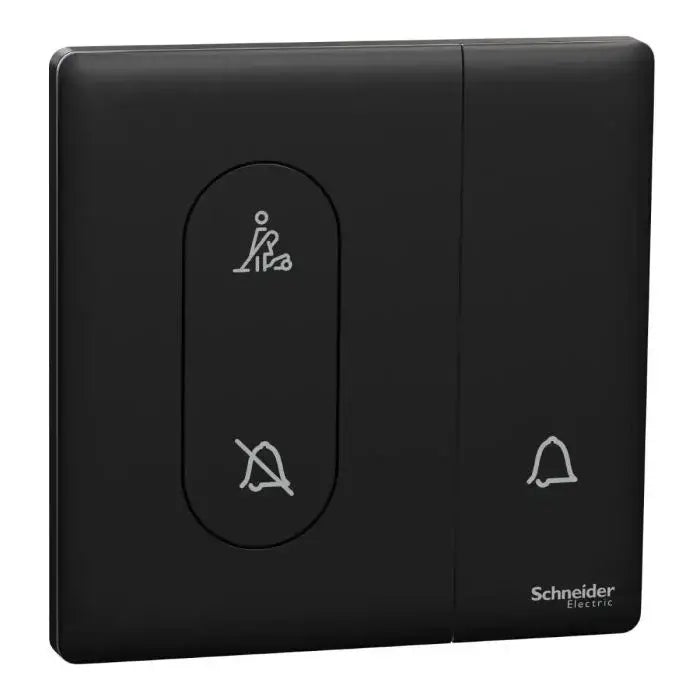 SCHNEIDER 1 Gang Bell Switch Jet Black